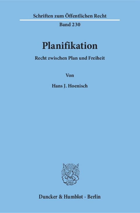 Planifikation. - Hans J. Hoenisch