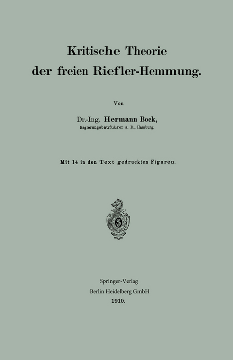 Kritische Theorie der freien Riefler-Hemmung - Hermann Bock