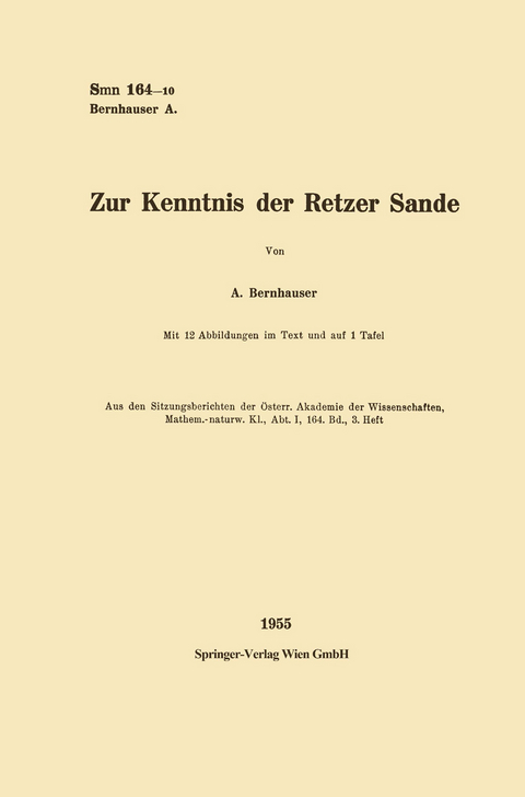 Zur Kenntnis der Retzer Sande - Augustin Bernhauser