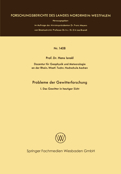 Probleme der Gewitterforschung - Hans Israël