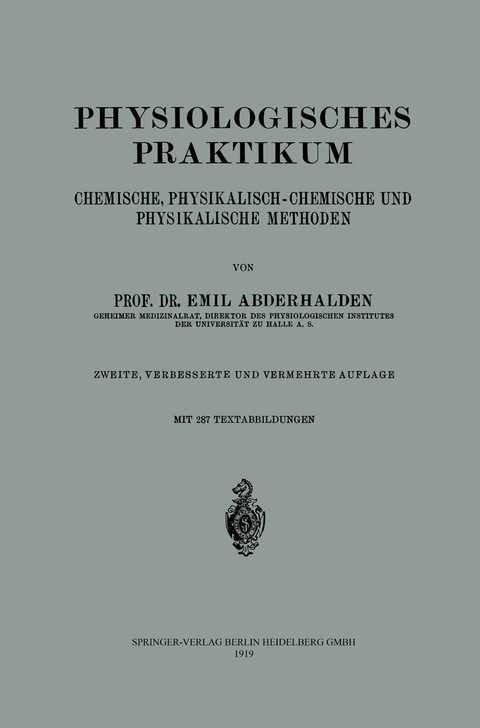 Physiologisches Praktikum - Emil Abderhalden