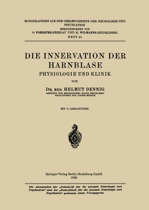 Die Innervation der Harnblase - Helmut Denning