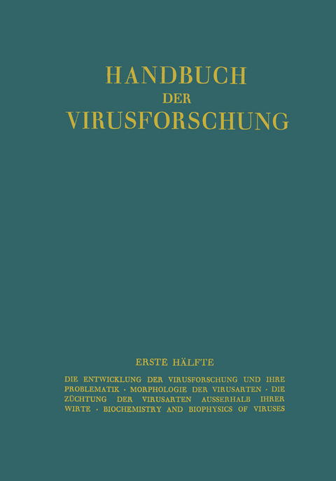 Handbuch der Virusforschung - 