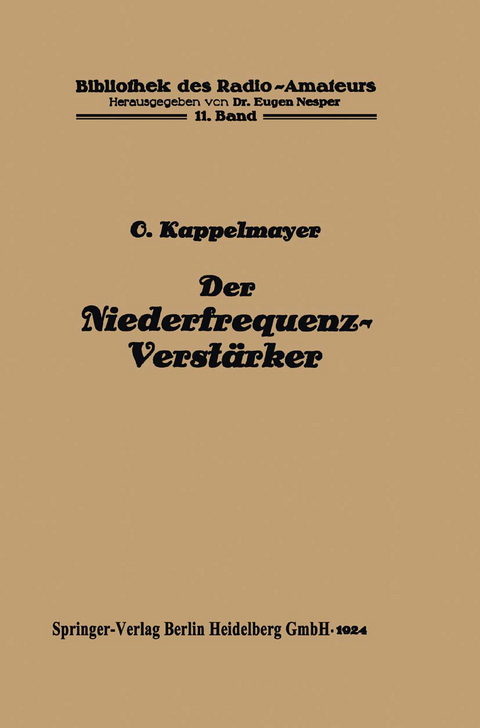 Der Niederfrequenz-Verstärker - Otto Kappelmayer