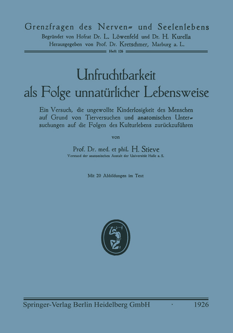 Unfruchtbarkeit als Folge unnatürlicher Lebensweise - Hermann Et Stieve