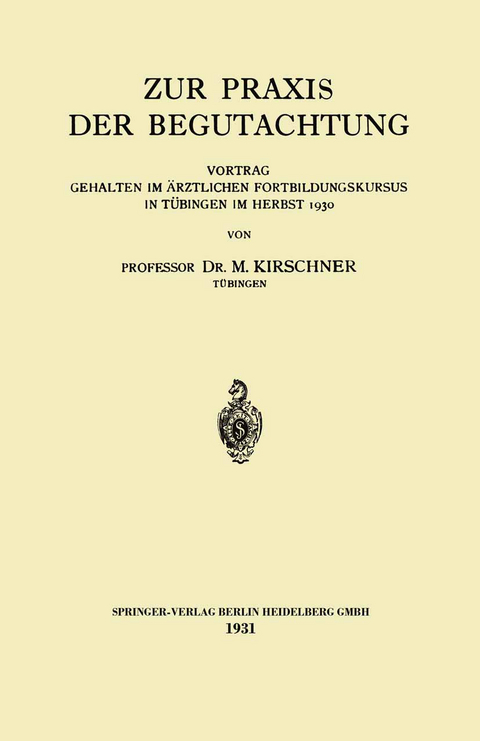 Zur Praxis der Begutachtung - Martin Kirschner