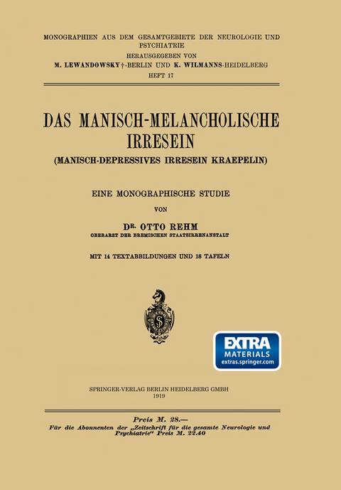 Das Manisch-Melancholische Irresein - Otto Rehm