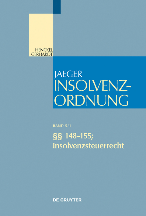 §§ 148-155; Insolvenzsteuerrecht - 