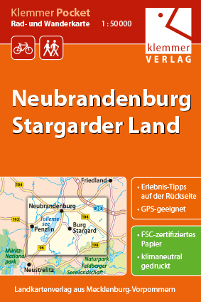 Klemmer Pocket Rad- und Wanderkarte Neubrandenburg – Stargarder Land - 