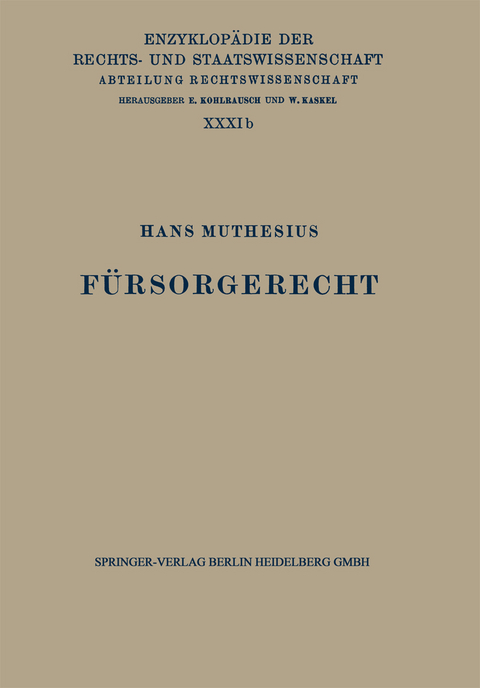 Fürsorgerecht - Hans Muthesius