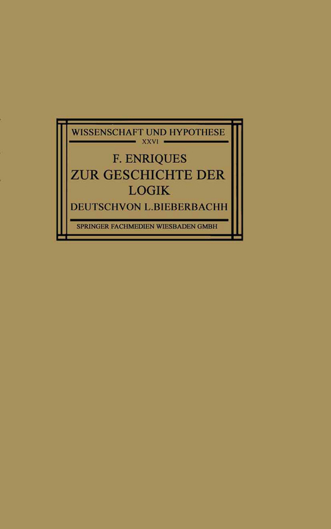 Zur Geschichte der Logik - Federigo Enriques