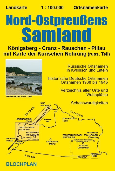 Landkarte Nord-Ostpreußens Samland mit Karte der Kurischen Nehrung - Dirk Bloch