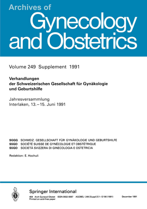 Verhandlungen der Schweizerischen Gesellschaft für Gynäkologie und Geburtshilfe