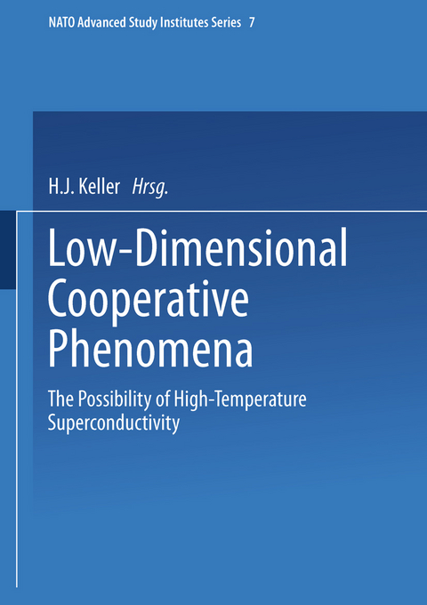 Low-Dimensional Cooperative Phenomena - H. J. Keller