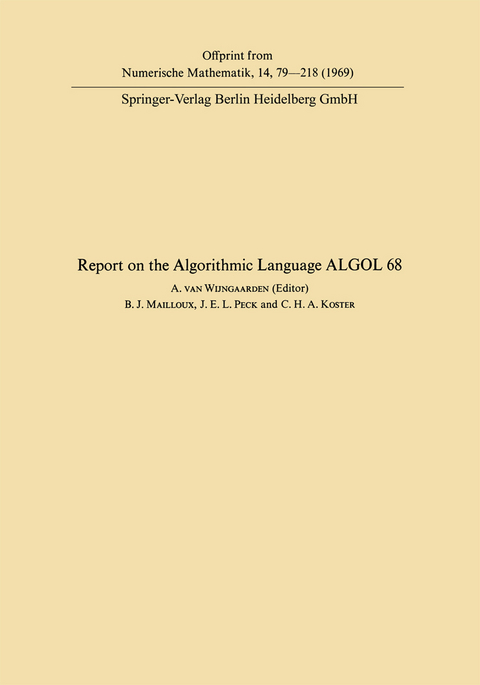 Report of Algorithmic Language ALGOL 68 - Adriaan van van Wijngaarden