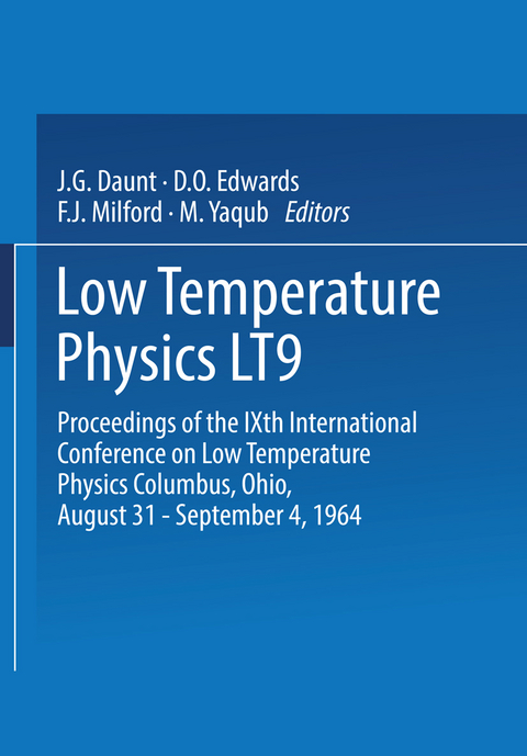 Low Temperature Physics LT9 - John Gilbert Daunt