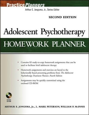 Adolescent Psychotherapy Homework Planner - Arthur E. Jongsma, L. Mark Peterson, William P. McInnis