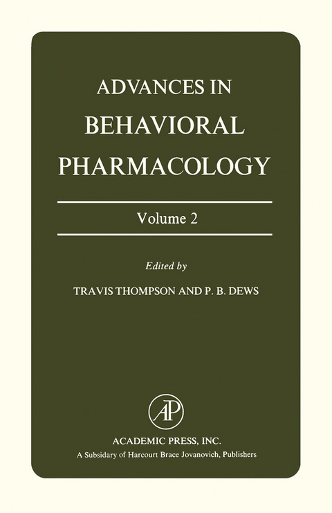 Advances in Behavioral Pharmacology - 