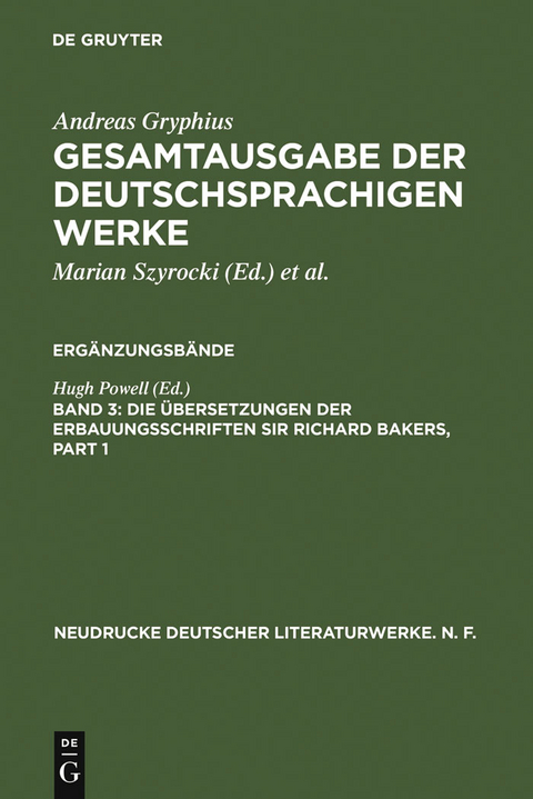 Die Übersetzungen der Erbauungsschriften Sir Richard Bakers - 