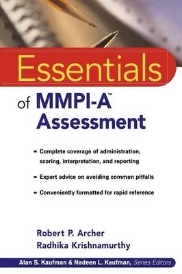 Essentials of MMPI-A Assessment - Robert P. Archer, Radhika Krishnamurthy