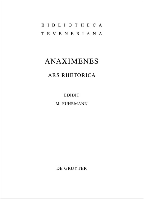 Ars Rhetorica -  Anaximenes Lampsacenus