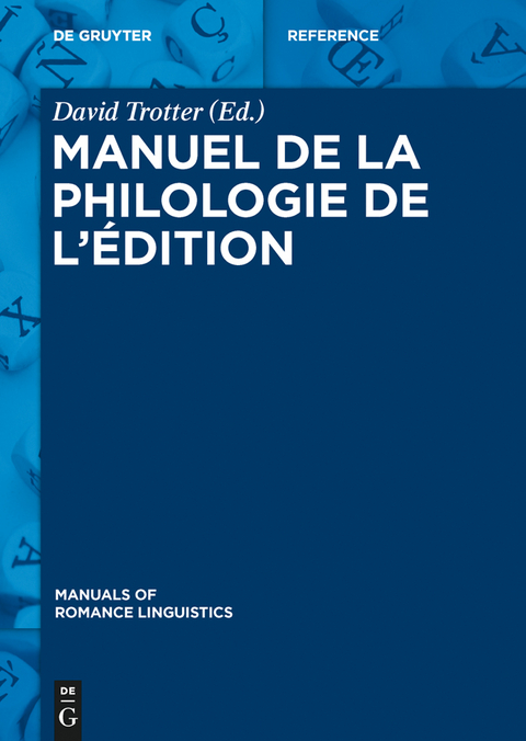 Manuel de la philologie de l’édition - 