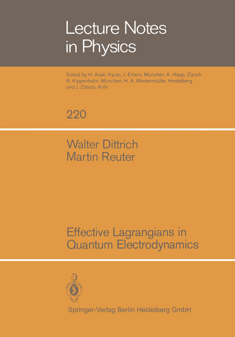 Effective Lagrangians in Quantum Electrodynamics - W. Dittrich, M. Reuter