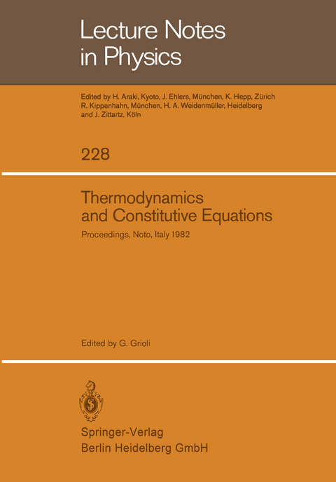 Thermodynamics and Constitutive Equations - 