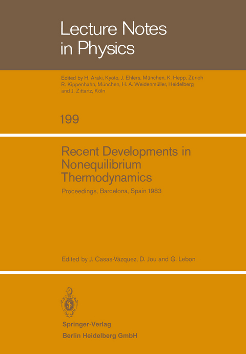 Recent Developments in Nonequilibrium Thermodynamics - 