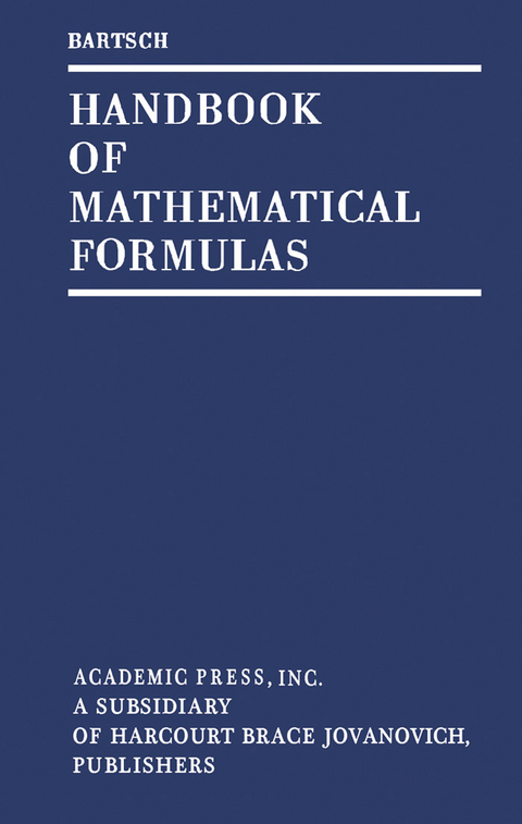 Handbook of Mathematical Formulas -  Hans-Jochen Bartsch