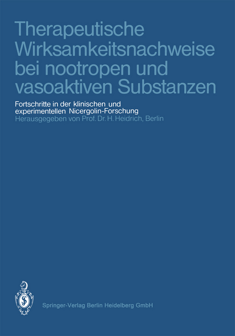 Therapeutische Wirksamkeitsnachweise bei nootropen und vasoaktiven Substanzen - 