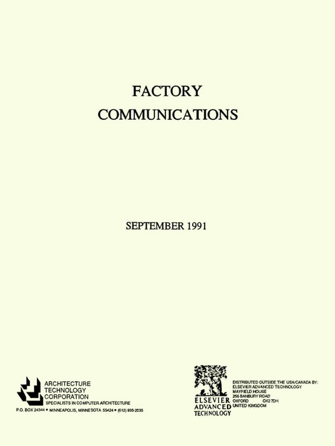 Factory Communications -  Architecture Technology Architecture Technology Corpor