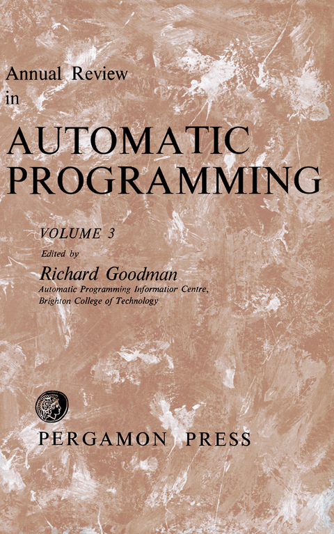 Annual Review in Automatic Programming - 