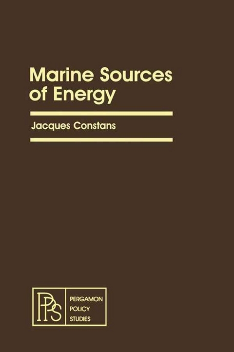 Marine Sources of Energy -  Jacques Constans