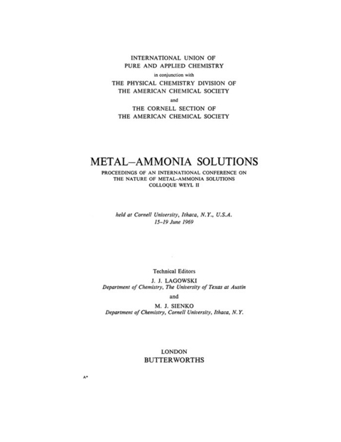 Metal-Ammonia Solutions -  Sam Stuart