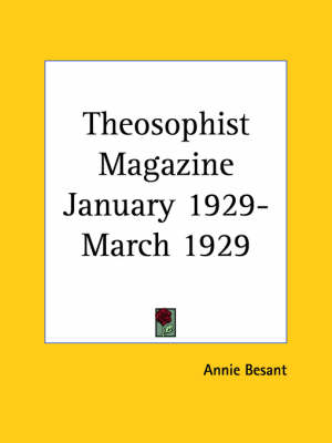 Theosophist Magazine (January 1929-March 1929) - 