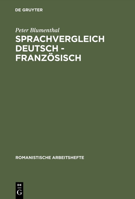 Sprachvergleich Deutsch - Französisch - Peter Blumenthal