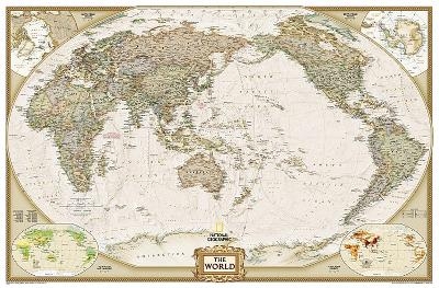 World Executive, Pacific Centered, Enlarged Flat - National Geographic Maps