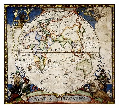 Map Of Discovery, Eastern Hemisphere Flat - National Geographic Maps