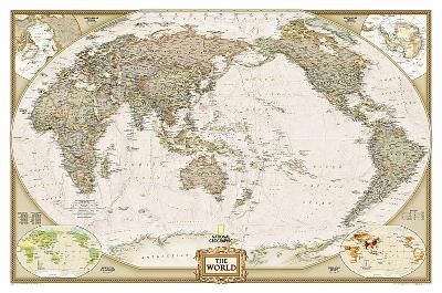 World Executive, Pacific Centered, Laminated - National Geographic Maps