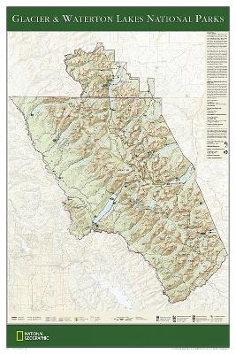 Glacier & Waterton Lakes National Parks Flat - National Geographic Maps