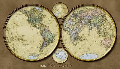 World Hemispheres Flat - National Geographic Maps