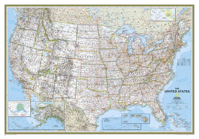 The United States Classic, Mural Flat -  National Geographic Maps