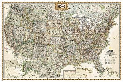 United States Executive, Poster Size, Tubed - National Geographic Maps