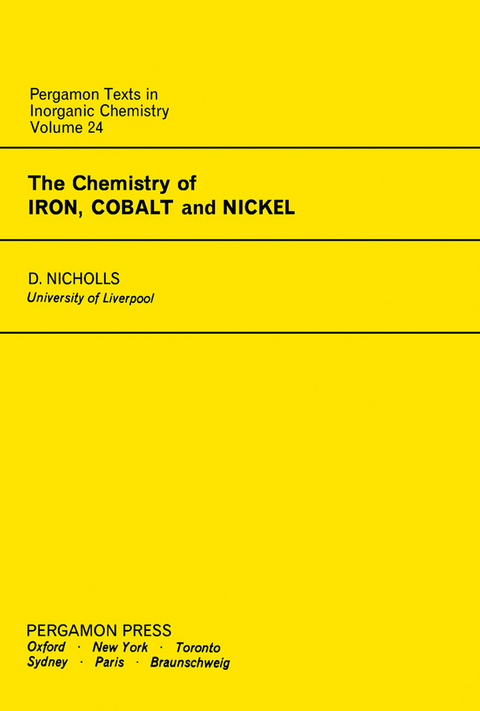 Chemistry of Iron, Cobalt and Nickel -  D. Nicholls