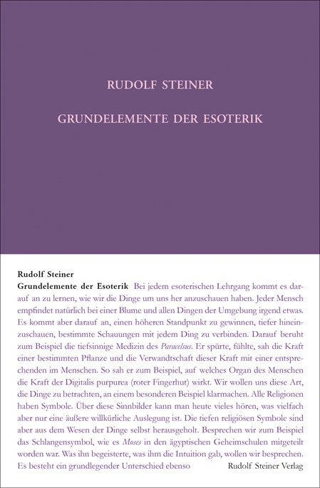 Grundelemente der Esoterik - Rudolf Steiner