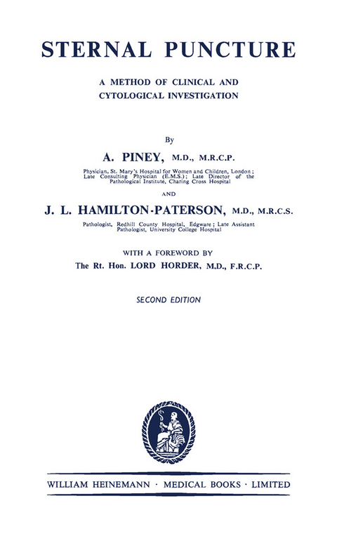 Sternal Puncture -  J. L. Hamilton-Paterson,  A. Piney