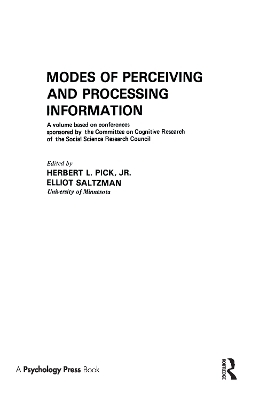 Modes of Perceiving and Processing Information - 