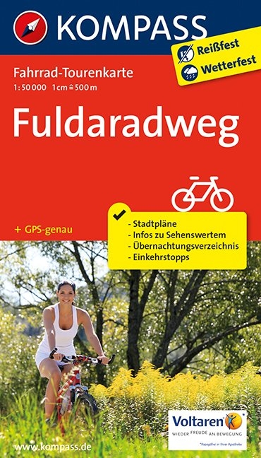 Fahrrad-Tourenkarte Fuldaradweg - 