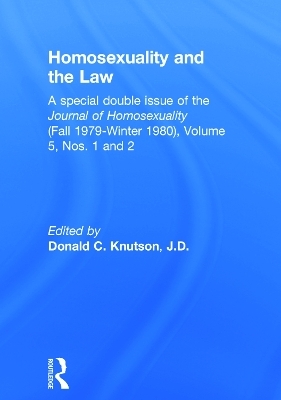 Homosexuality and the Law - 